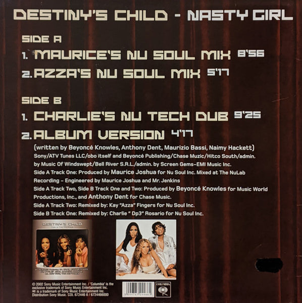 Destiny's Child : Nasty Girl (12", Single)