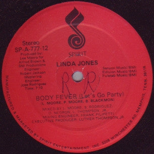 Linda Jones (2) : Body Fever (Let's Go Party) (12")