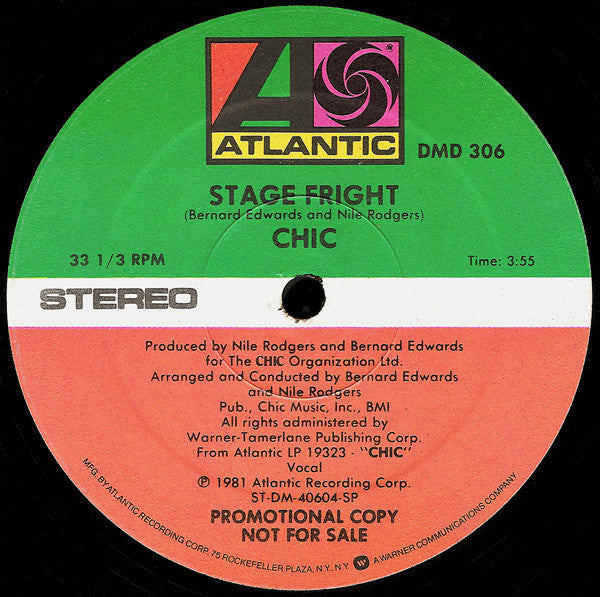 Chic : Stage Fright (12", Promo)