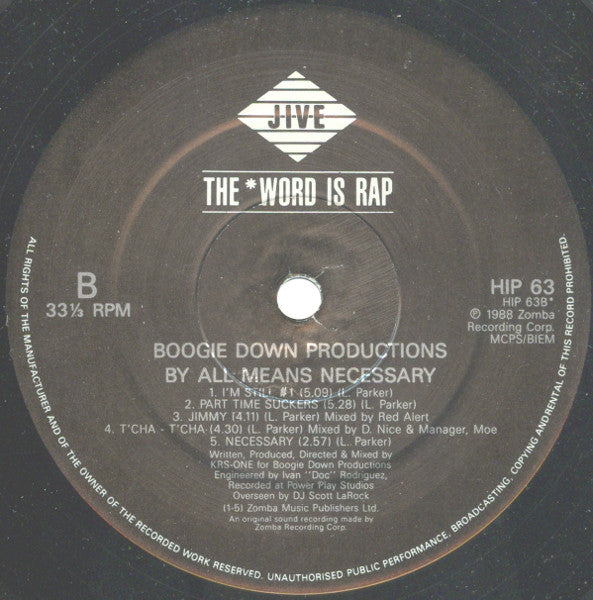 Boogie Down Productions : By All Means Necessary (LP, Album)