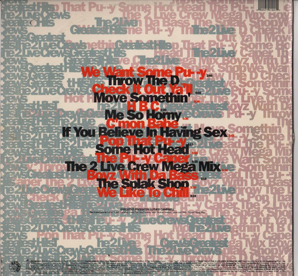 The 2 Live Crew : The 2 Live Crew's Greatest Hits (2x12", Comp, Promo)