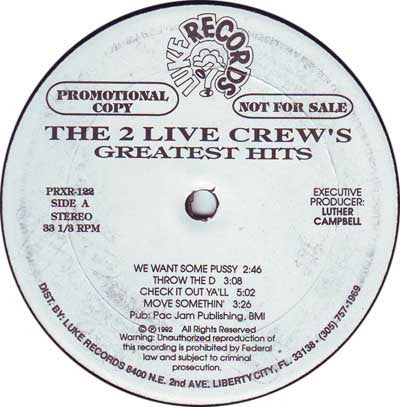 The 2 Live Crew : The 2 Live Crew's Greatest Hits (2x12", Comp, Promo)