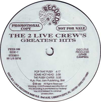 The 2 Live Crew : The 2 Live Crew's Greatest Hits (2x12", Comp, Promo)