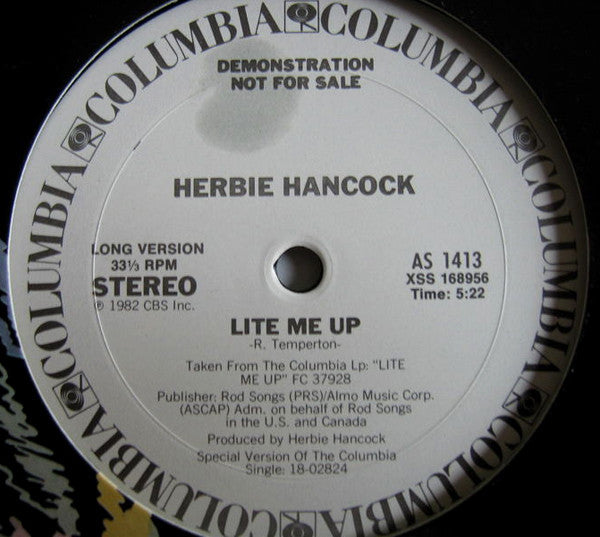 Herbie Hancock : Lite Me Up (12", Promo)