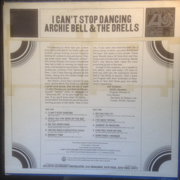 Archie Bell & The Drells : I Can't Stop Dancing (LP, Album, CT )