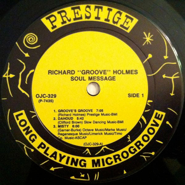 Richard "Groove" Holmes : Soul Message (LP, Album, RE, RM)