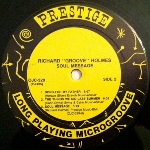 Richard "Groove" Holmes : Soul Message (LP, Album, RE, RM)