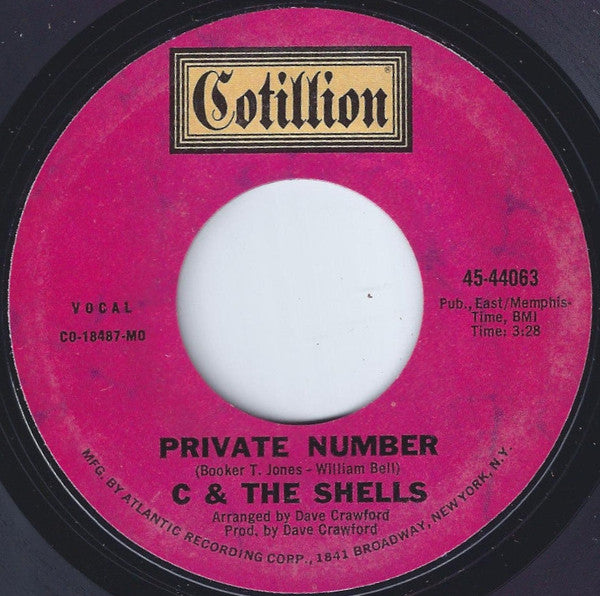 C & The Shells : People Got To Be Free/Oh Happy Day / Private Number (7", Single, MO )