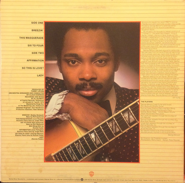 George Benson : Breezin' (LP, Album, Pit)