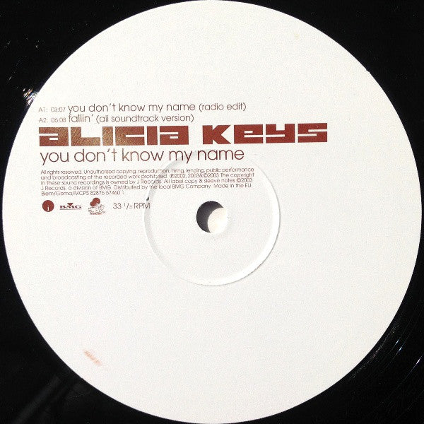 Alicia Keys : You Don't Know My Name (12")