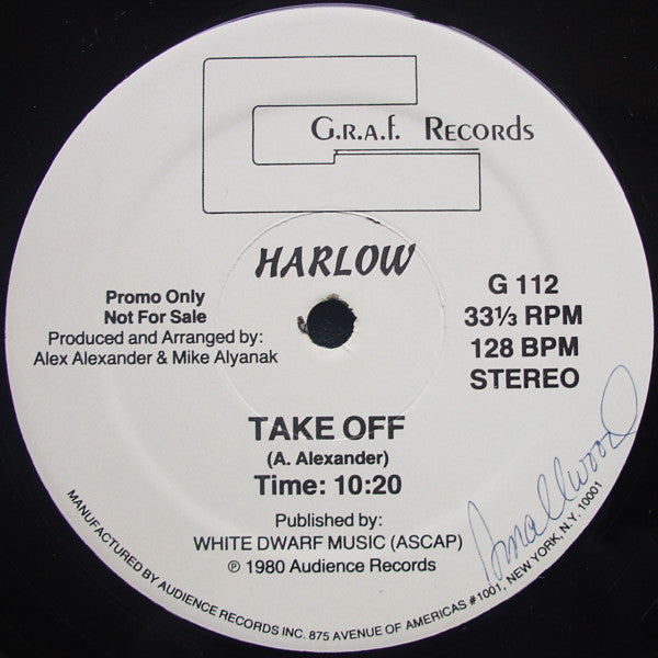 Harlow (2) : Take Off (12", Promo)