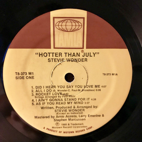 Stevie Wonder : Hotter Than July (LP, Album, RTI)