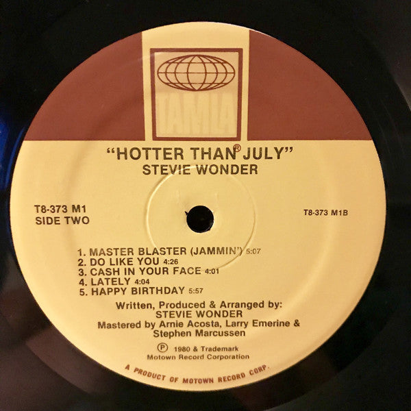 Stevie Wonder : Hotter Than July (LP, Album, RTI)