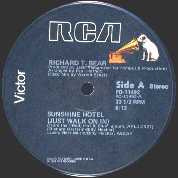 Richard T. Bear : Sunshine Hotel (Just Walk On In) (12", Single)