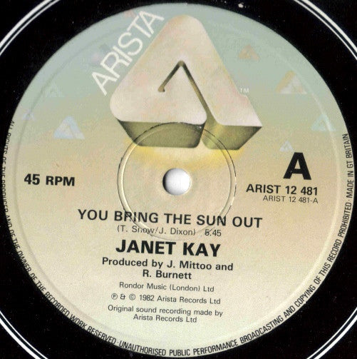 Janet Kay / Jackie Mittoo : You Bring The Sun Out / Jackie's Rockers (12", Single)