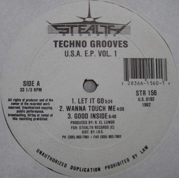 Techno Grooves : U.S.A. E.P. VOL. 1 (12", EP)