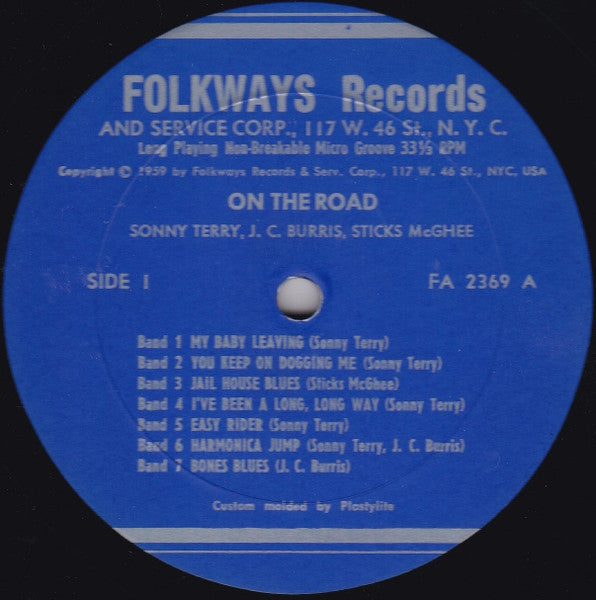 Sonny Terry, J.C. Burris, Sticks McGhee* : On The Road (LP, Album, Mono, Gre)