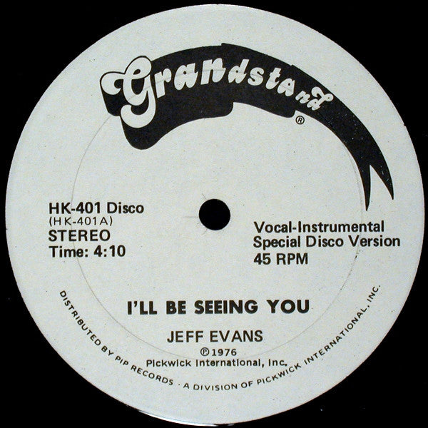 Jeff Evans (4) : I'll Be Seeing You (12", Promo)