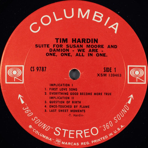 Tim Hardin : Suite For Susan Moore And Damion - We Are - One, One, All In One (LP, Album, Pit)