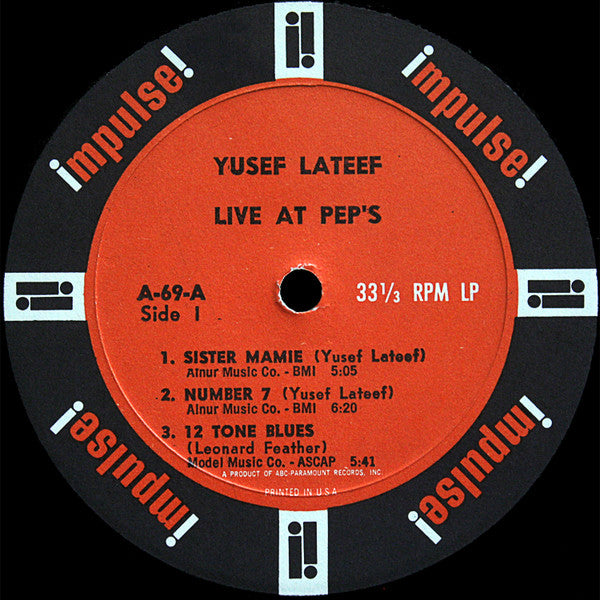 Yusef Lateef : Live At Pep's (LP, Album, Mono, RP)