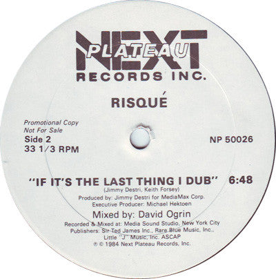 Risqué (3) : If It's The Last Thing I Do (12", Promo)