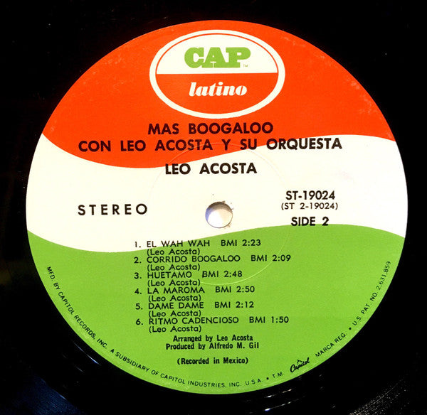 Leo Acosta Y Su Orquesta : Mas Boogaloo (LP, Album)