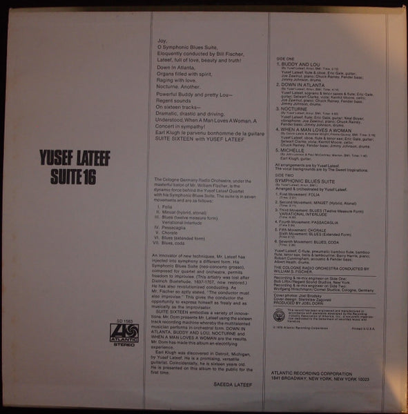 Yusef Lateef : Suite 16 (LP, Album, PR)