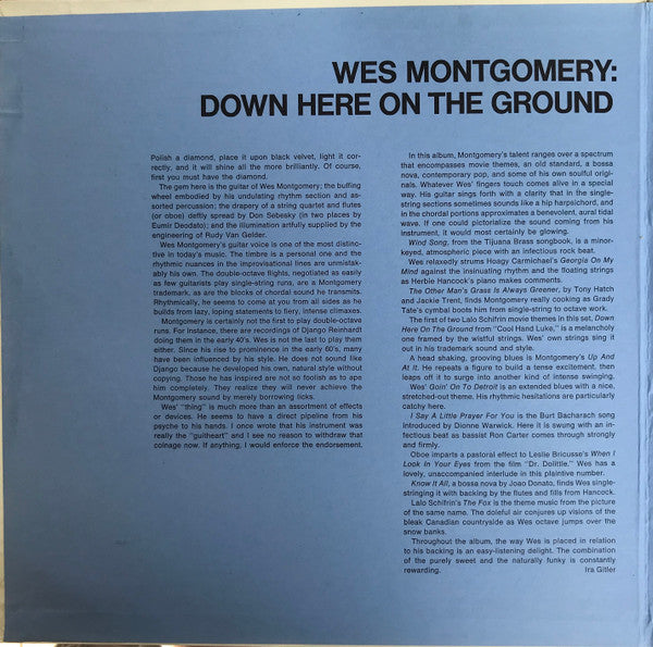 Wes Montgomery : Down Here On The Ground (LP, Album, Mon)