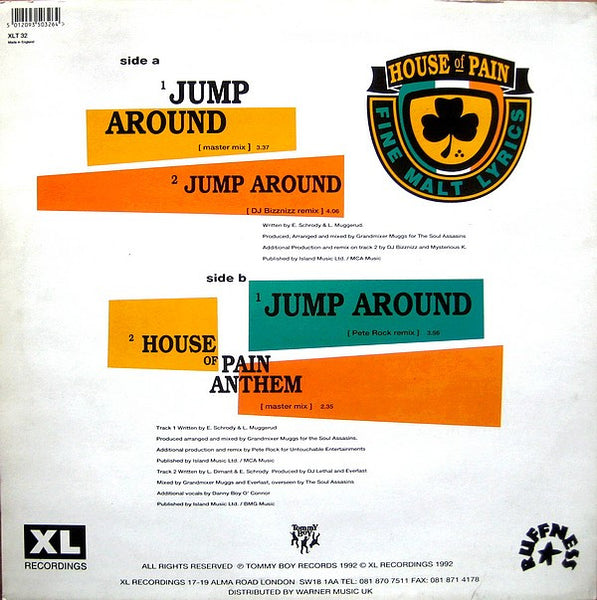 House Of Pain : Jump Around (12", Single)