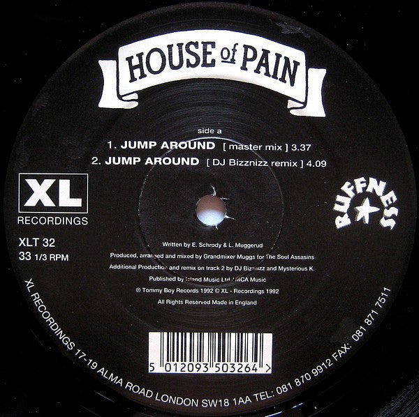 House Of Pain : Jump Around (12", Single)