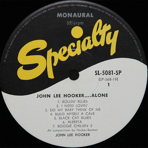 John Lee Hooker : Alone (LP, Comp, Mono)