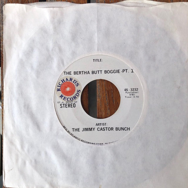 The Jimmy Castor Bunch : The Bertha Butt Boogie -PT I (7", Mono)