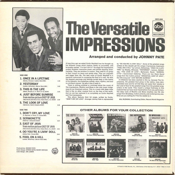 The Impressions : The Versatile Impressions (LP, Album)