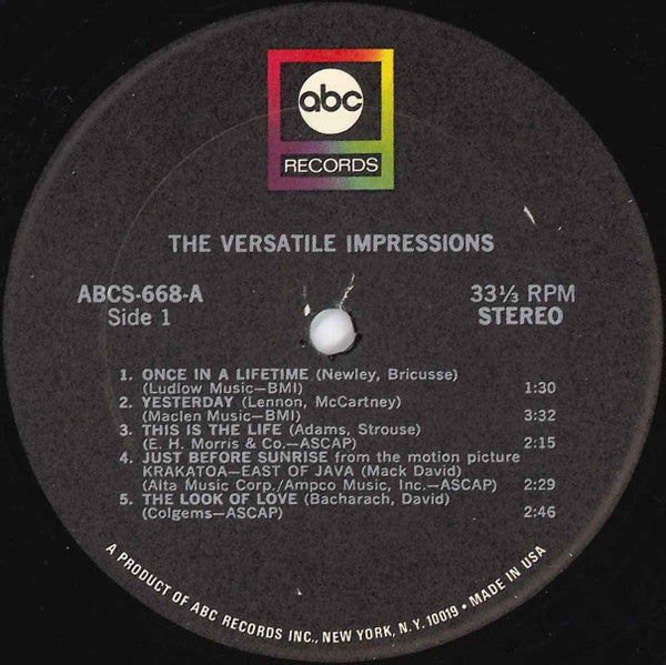 The Impressions : The Versatile Impressions (LP, Album)