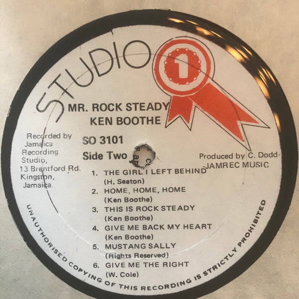 Ken Boothe : Mr Rock Steady (LP, Album, RE)