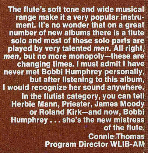 Bobbi Humphrey : Flute-In (LP, Album, RE)