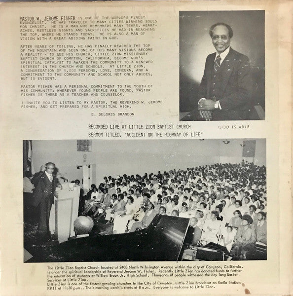 Rev. Jerome Fisher With The Little Zion Choir : Accident On The Highway Of Life (LP)