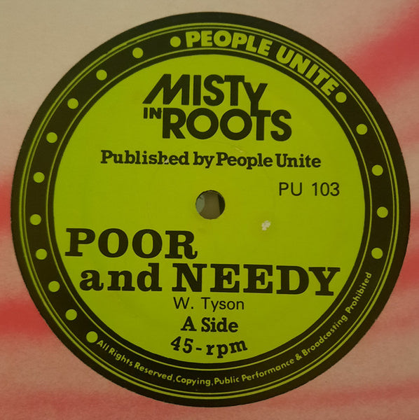 Misty In Roots : Poor And Needy / Follow Fashion (12", Lim)