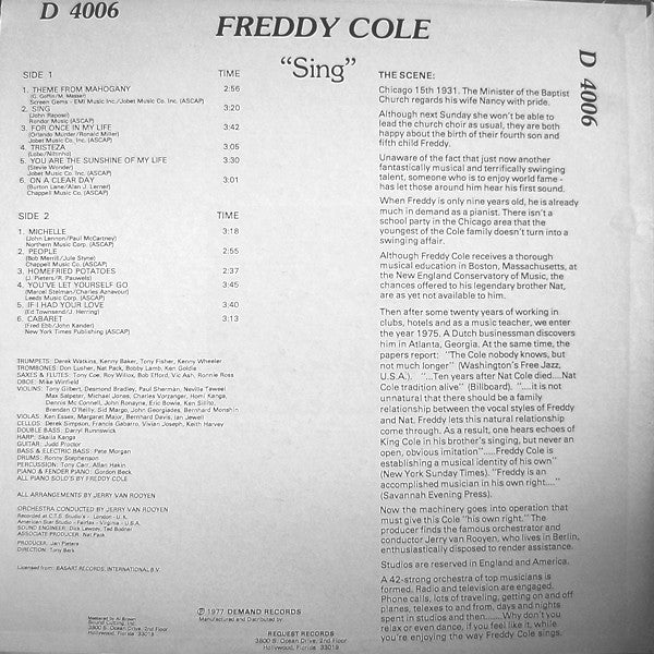 Freddy Cole : Sing (LP, Album)