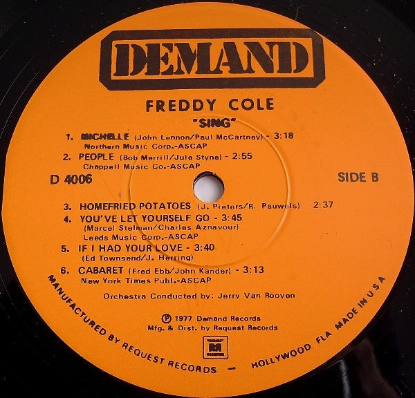 Freddy Cole : Sing (LP, Album)