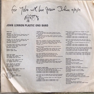 John Lennon, Plastic Ono Band* : John Lennon / Plastic Ono Band (LP, Album)