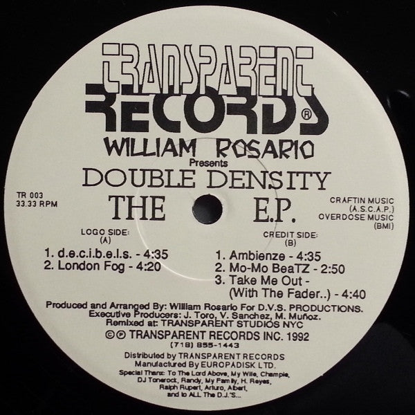 William Rosario : Double Density - The E.P. (12", EP)