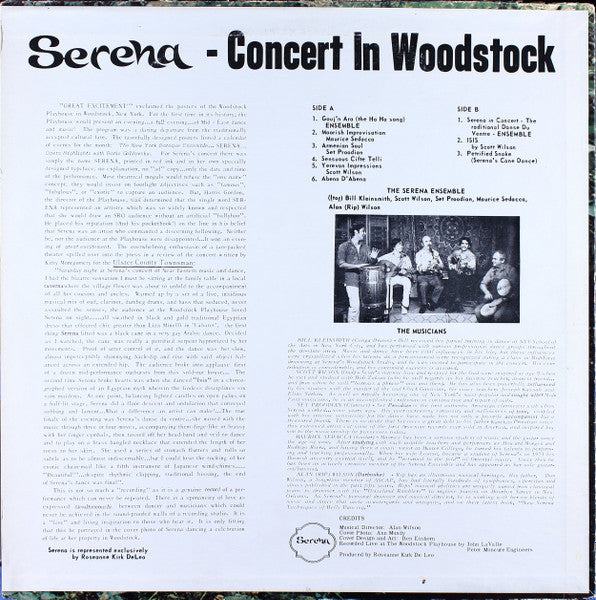 Serena (15) : Concert In Woodstock (LP, Album)