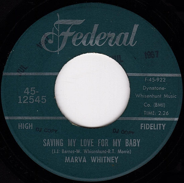 Marva Whitney : Your Love Was Good For Me / Saving My Love For My Baby (7", Single)