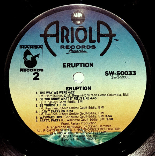 Eruption (4) Featuring Precious Wilson : Eruption (LP, Album, Ter)