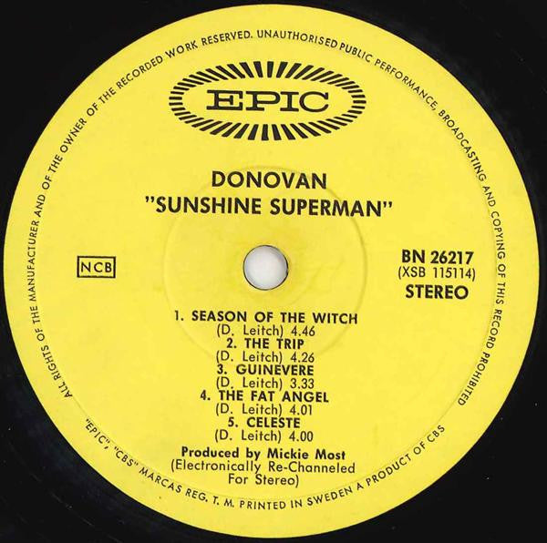 Donovan : Sunshine Superman (LP, Album)