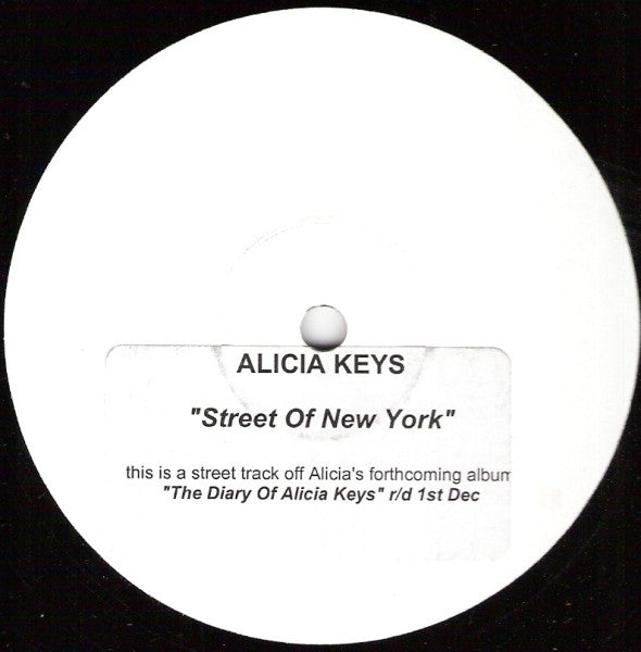 Alicia Keys : Streets Of New York (12", Promo, W/Lbl)