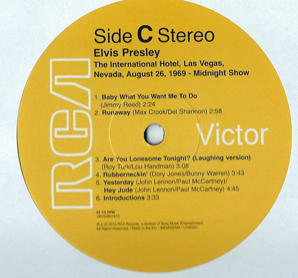 Elvis* : International Hotel Las Vegas, Nevada August 26, 1969 (2xLP)