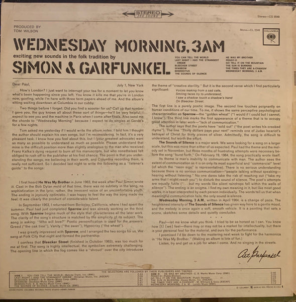 Simon & Garfunkel : Wednesday Morning, 3 A.M. (LP, Album, RE, Ter)