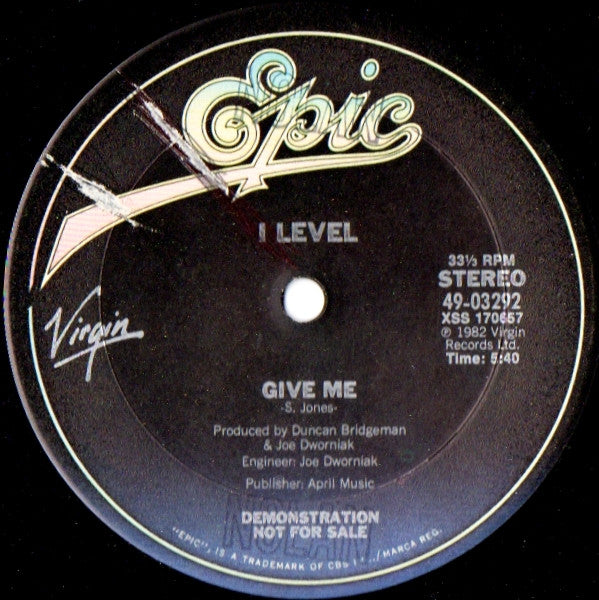 I-Level : Give Me (12", Promo)